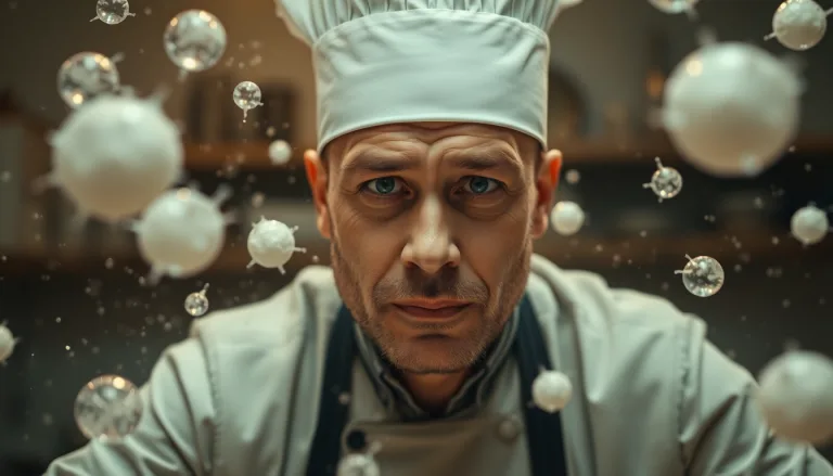 Image conceptuelle de mots négatifs entourant une assiette gastronomique