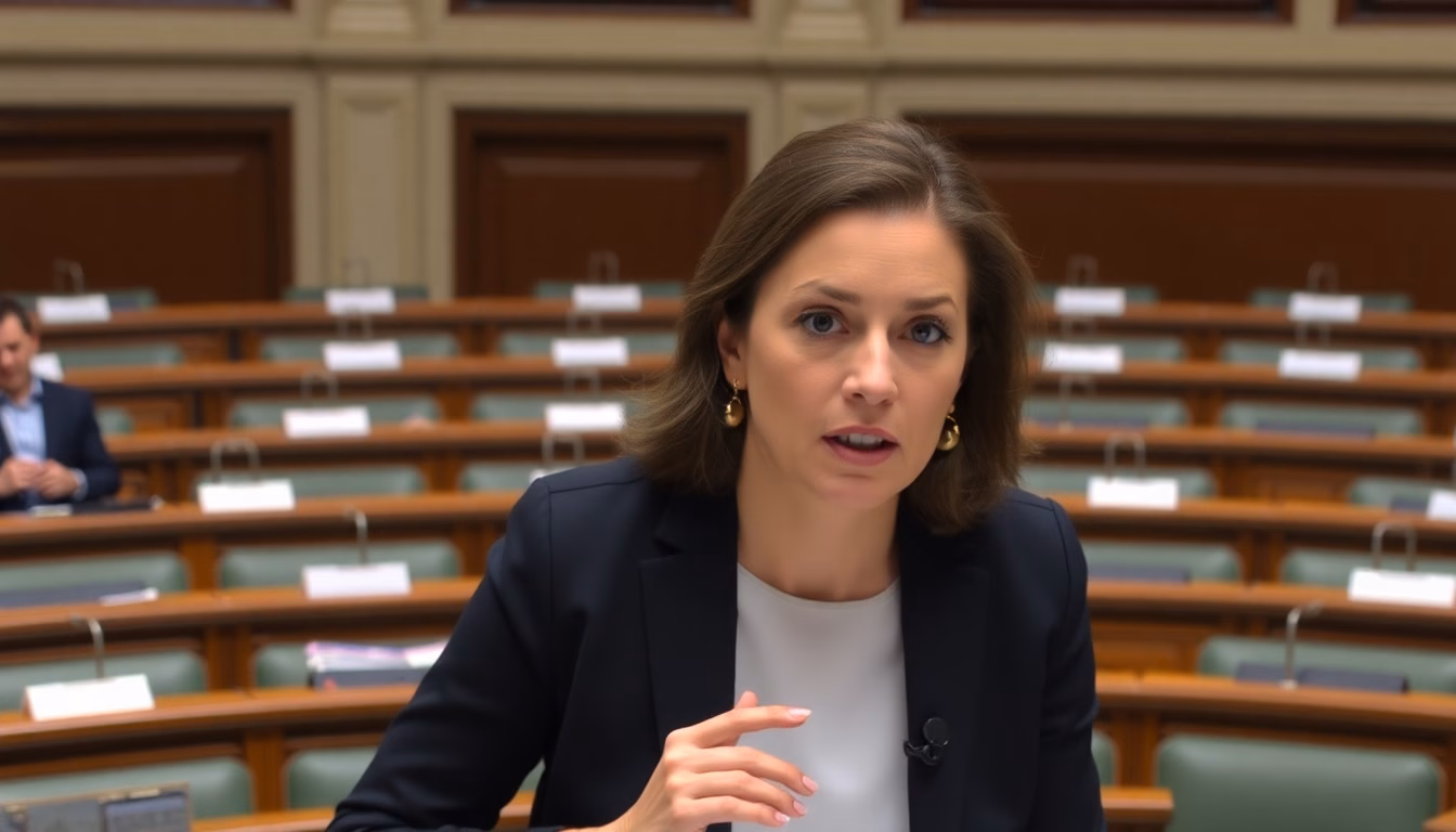 Portrait de Marina Ferrari, députée, souriant