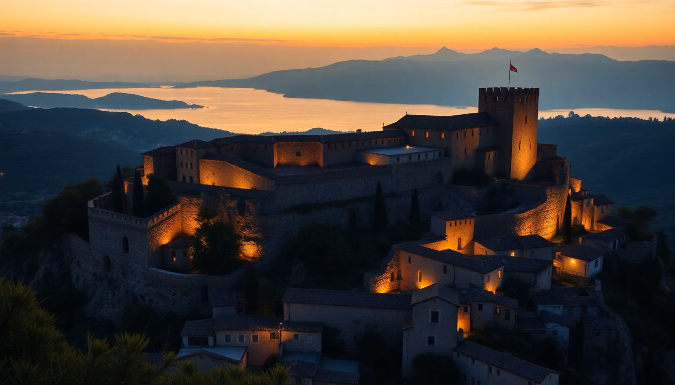 Château de Mussomeli au coucher du soleil