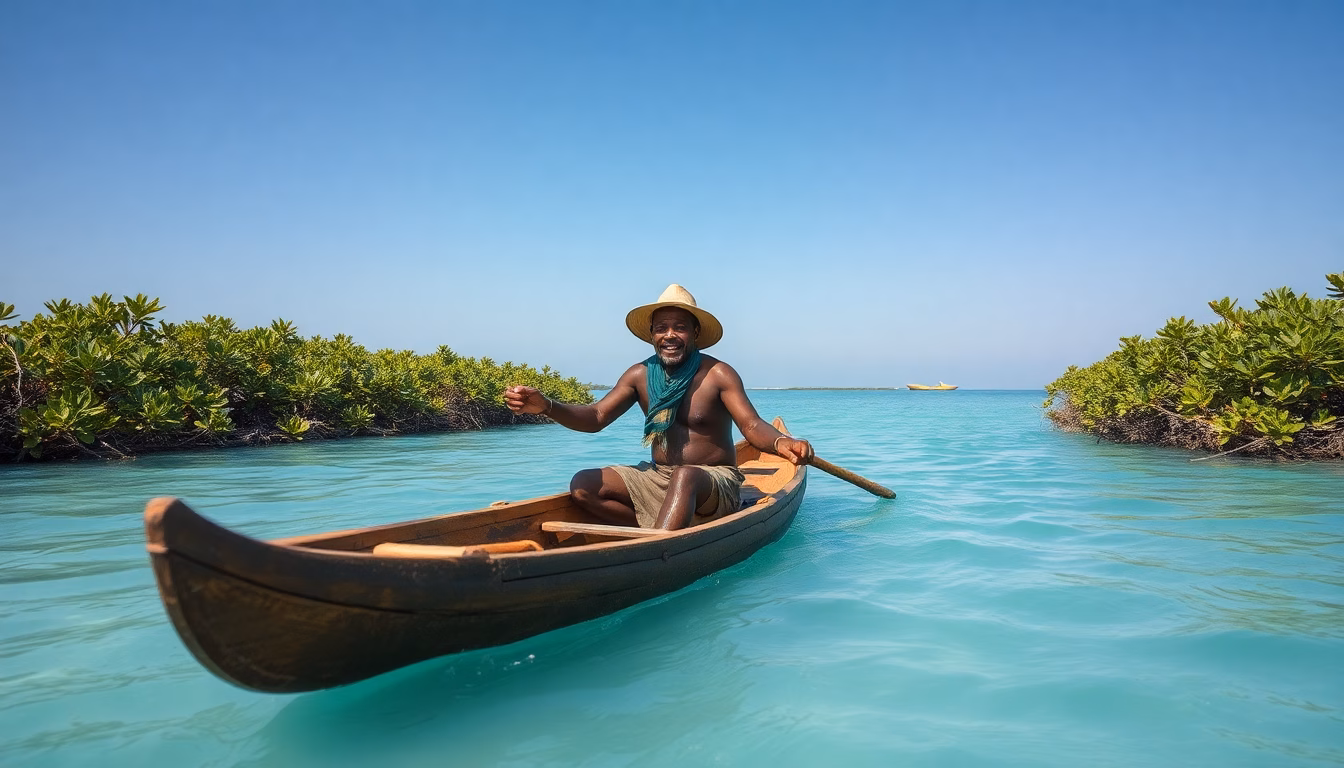 paysage de Madagascar avec faune et cascade