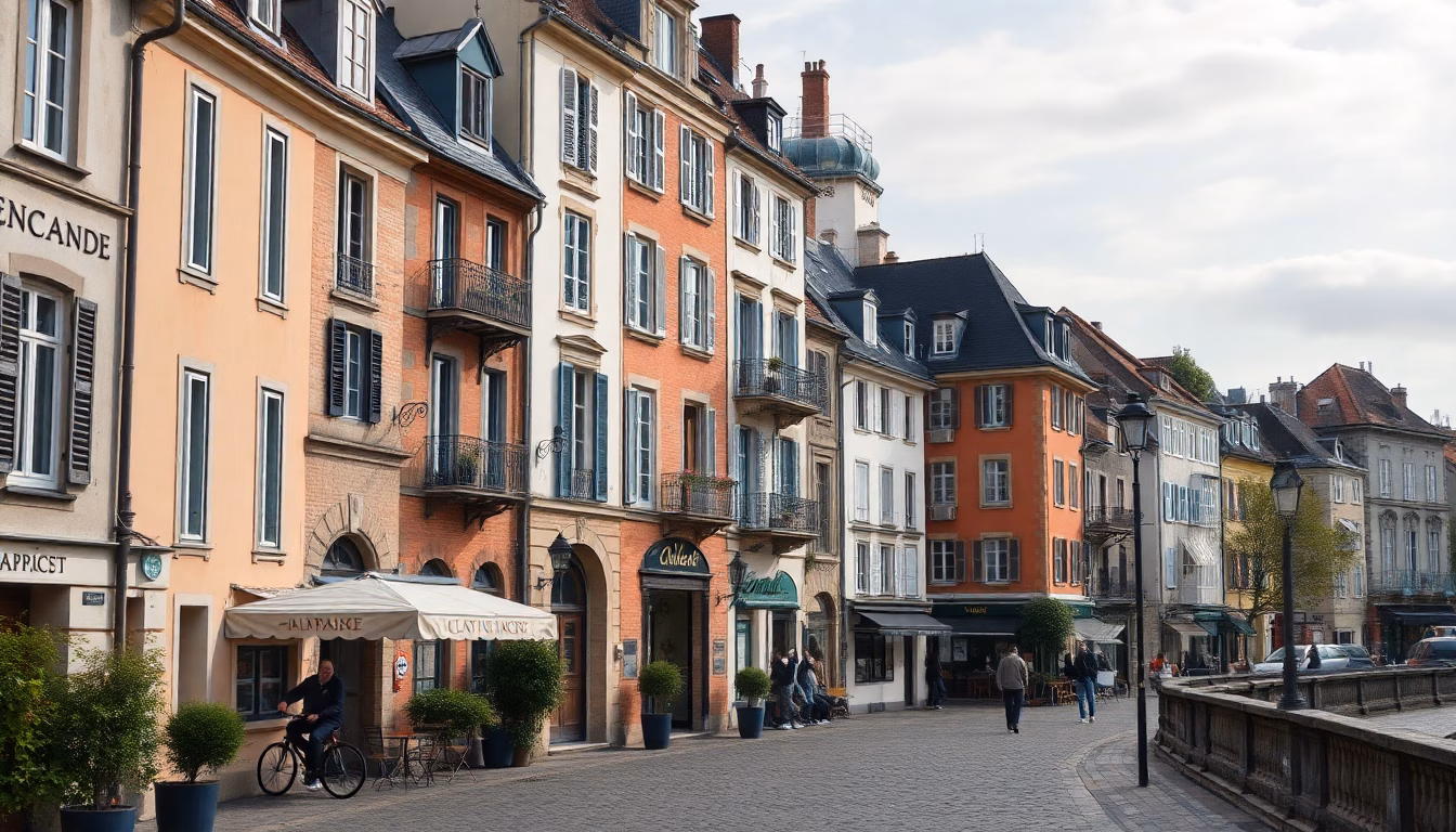 Ruelle pittoresque et ensoleillée d'une ville européenne méconnue