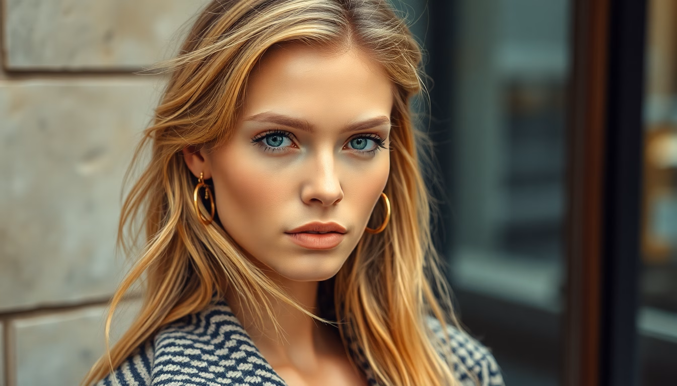 Anja Rubik dans une tenue mode élégante