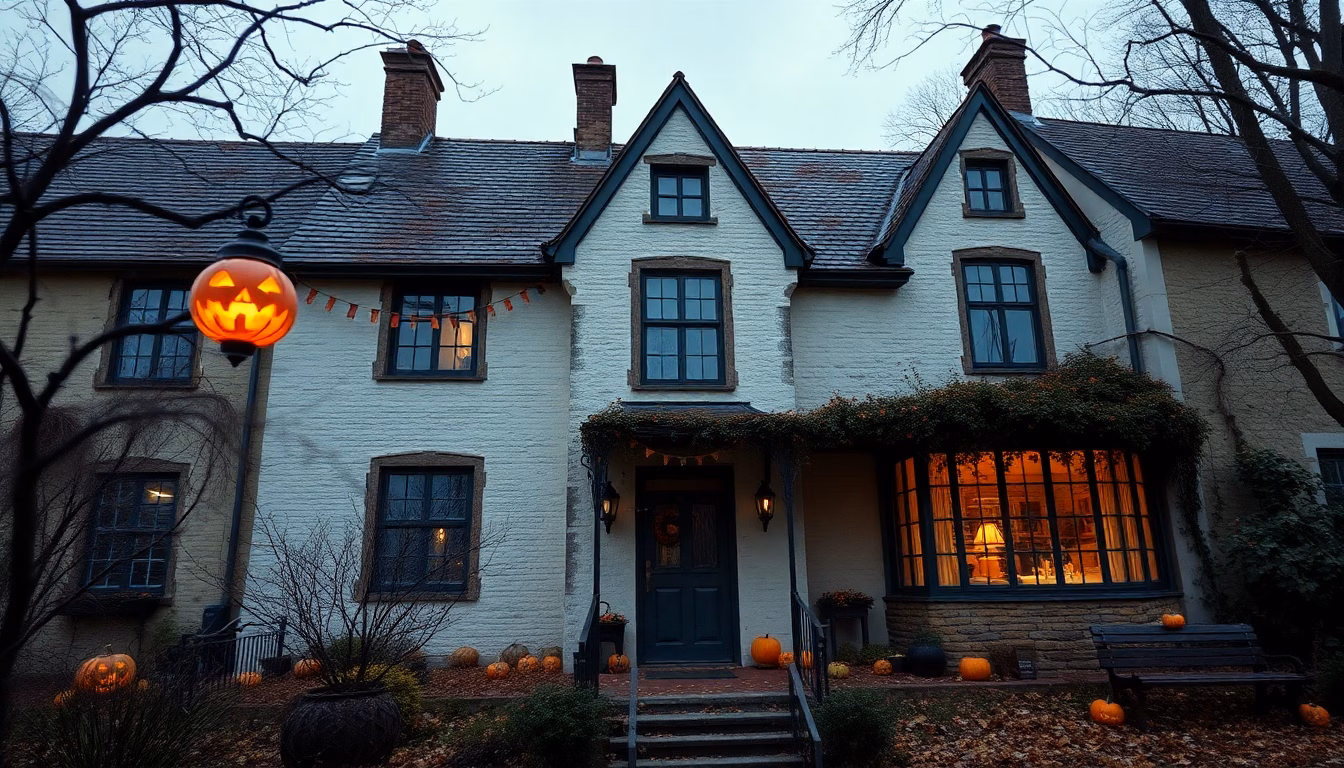 maison décorée pour Halloween