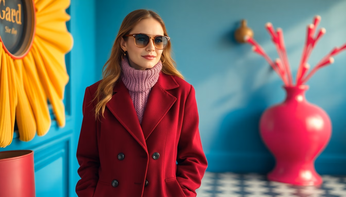 mannequin sur un podium avec une tenue colorée