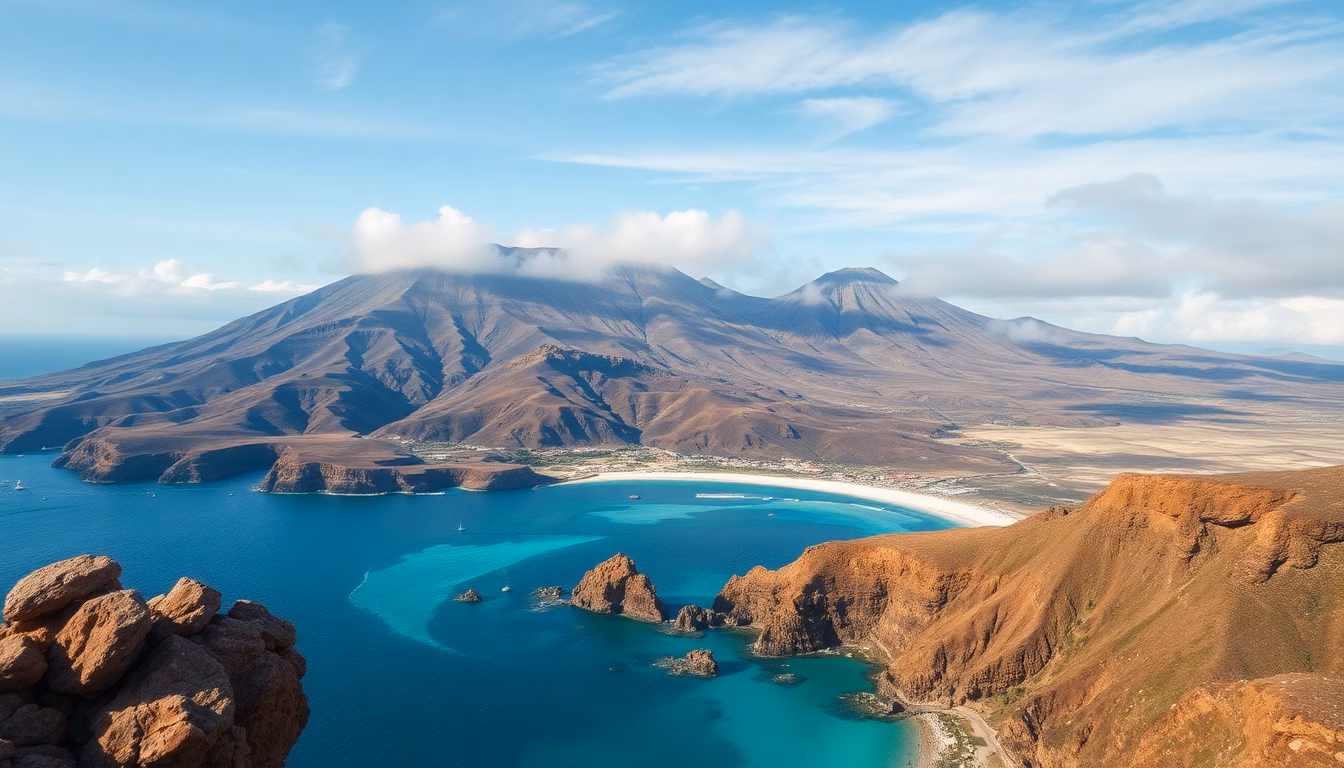 Paysage volcanique de Tenerife avec plage