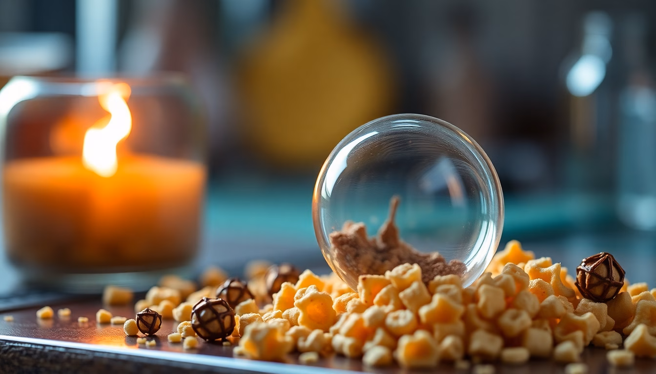 chercheur et tube à essai lumineux