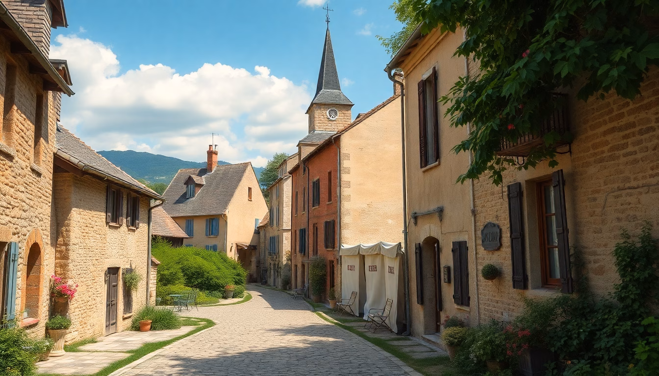 Village européen pittoresque avec maisons en pierre