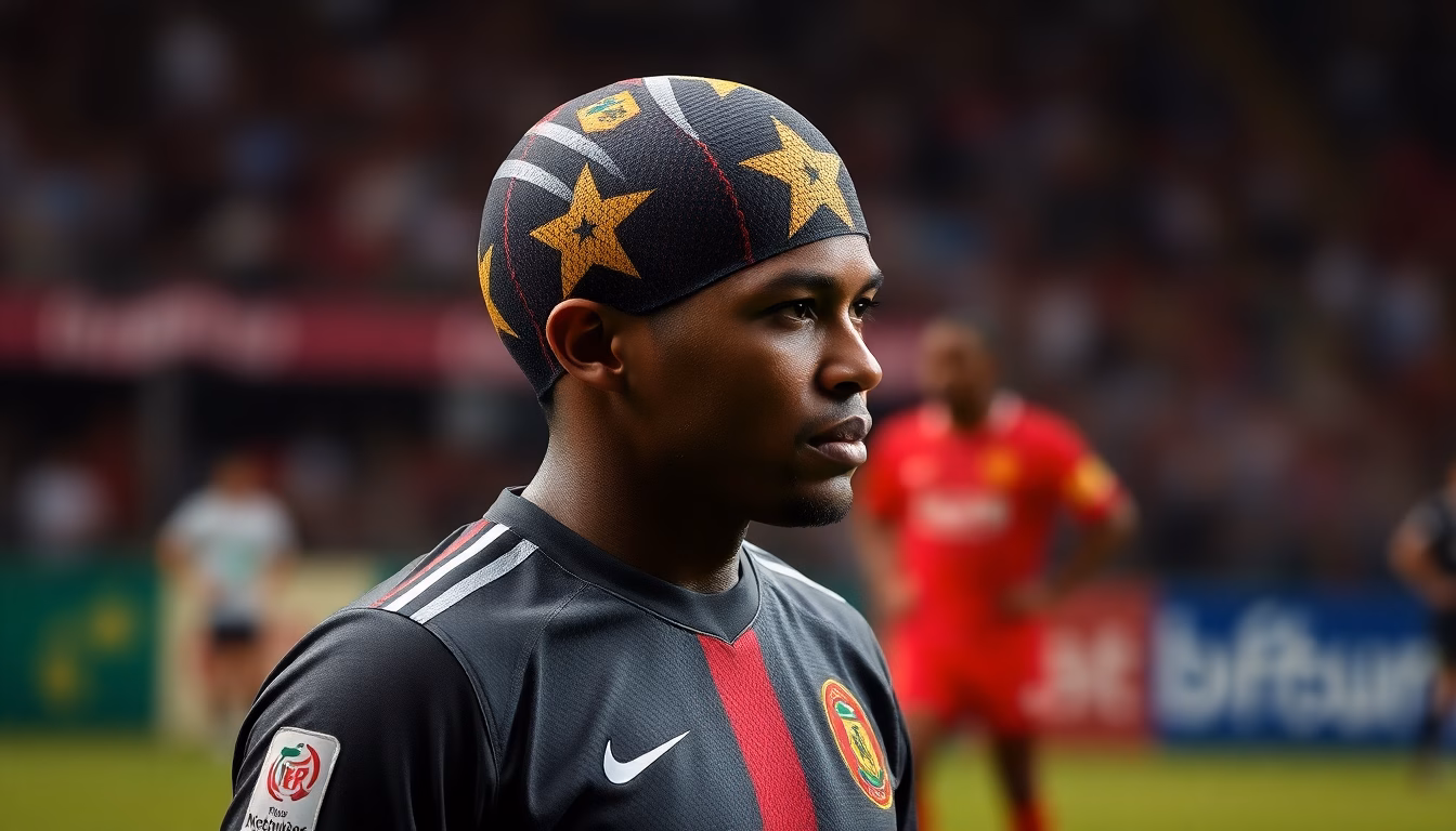 Joueurs de football du Maroc et du Mozambique en pleine action.