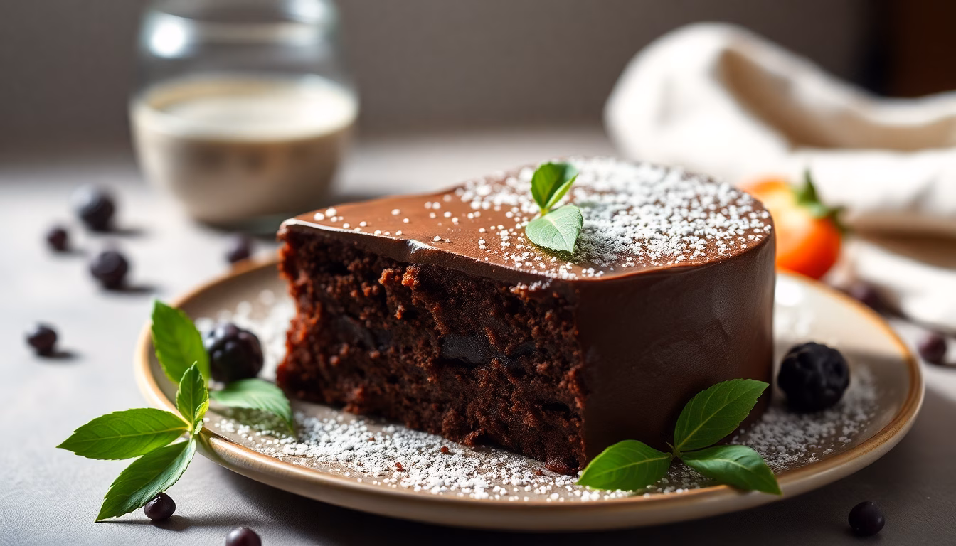 gâteau au chocolat décadent prêt à être mangé