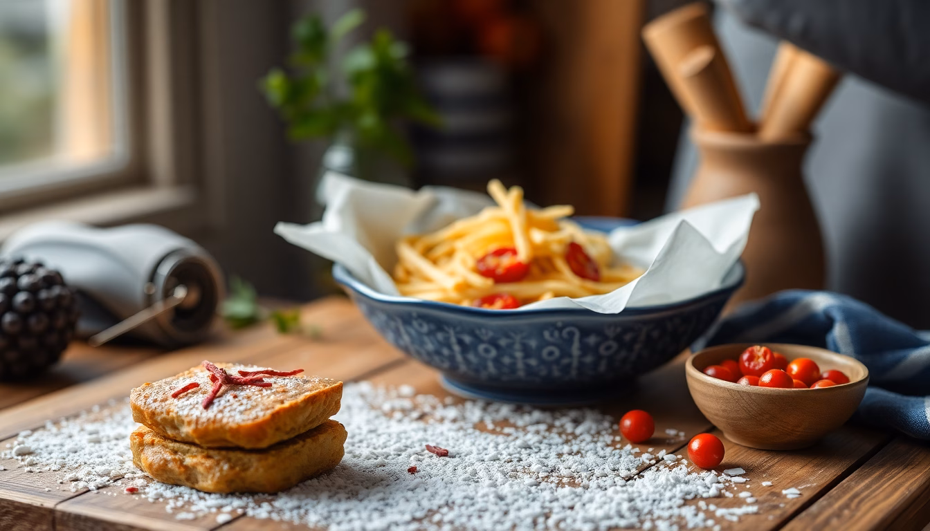 Table de cuisine festive avec plats variés