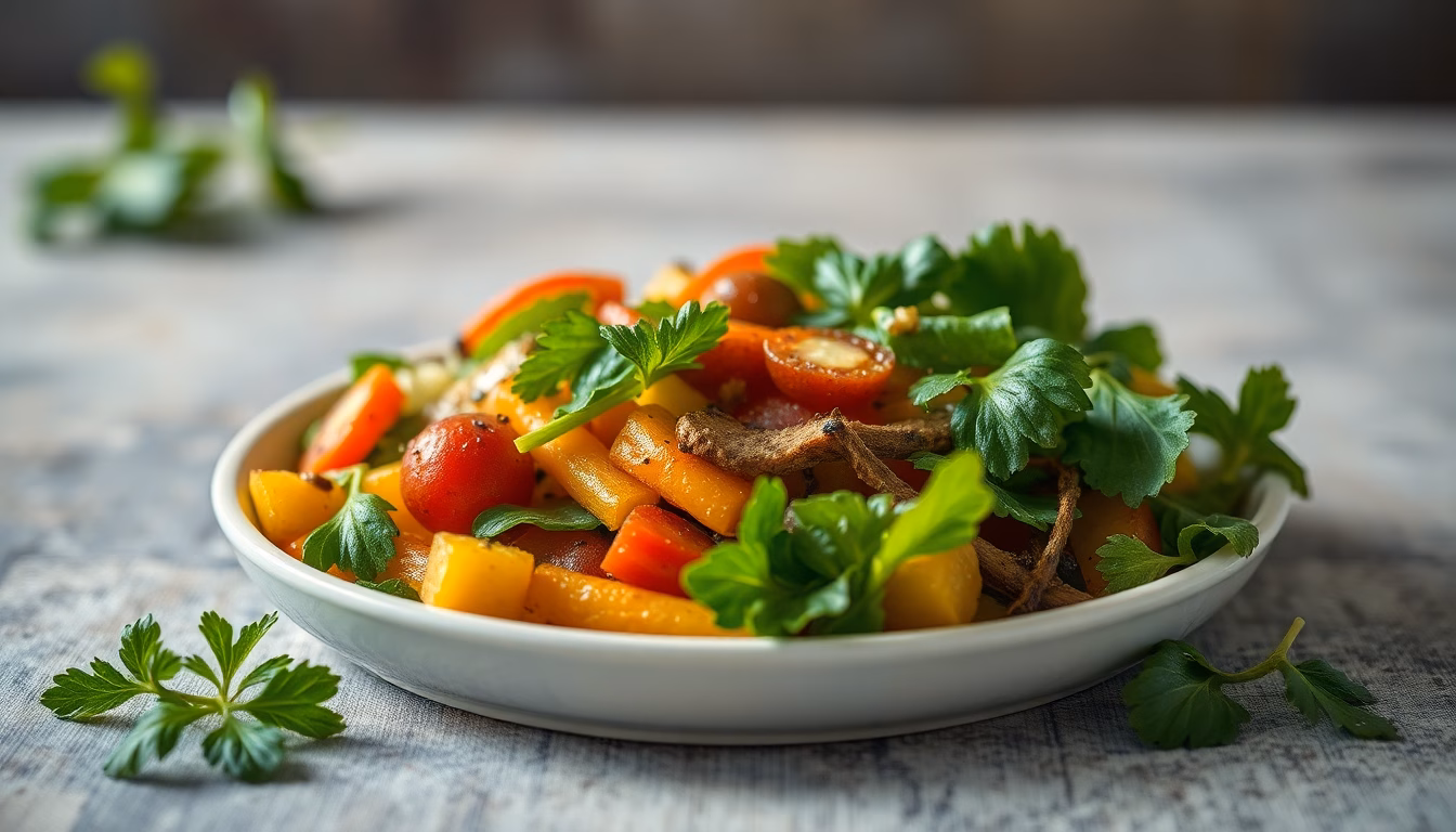 Plat de légumes coloré et appétissant