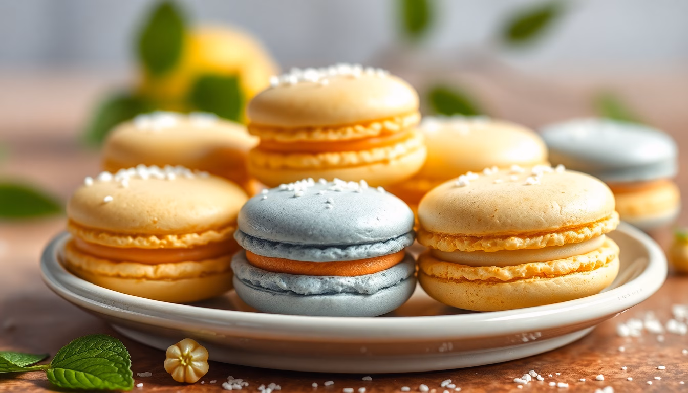 macarons colorés parfaitement réussis