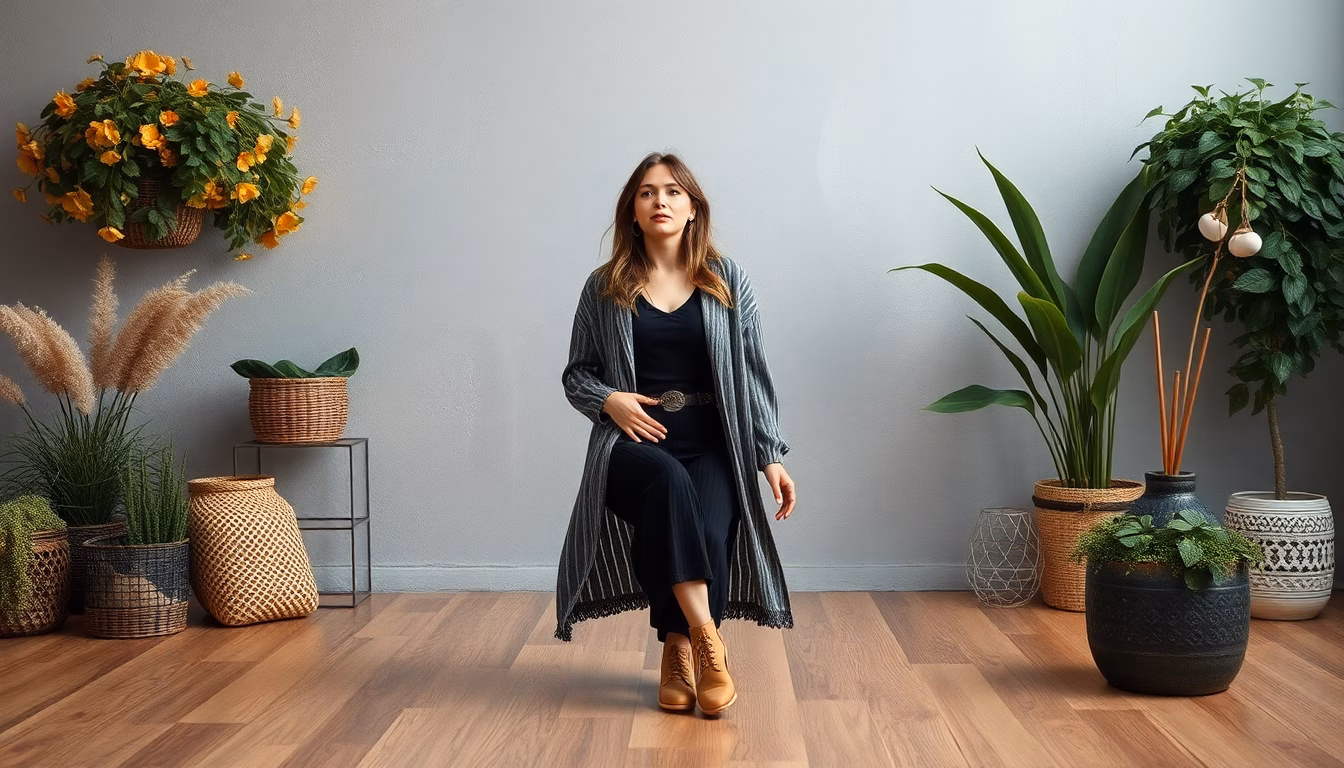 Clara Luciani dans une tenue bohème-chic